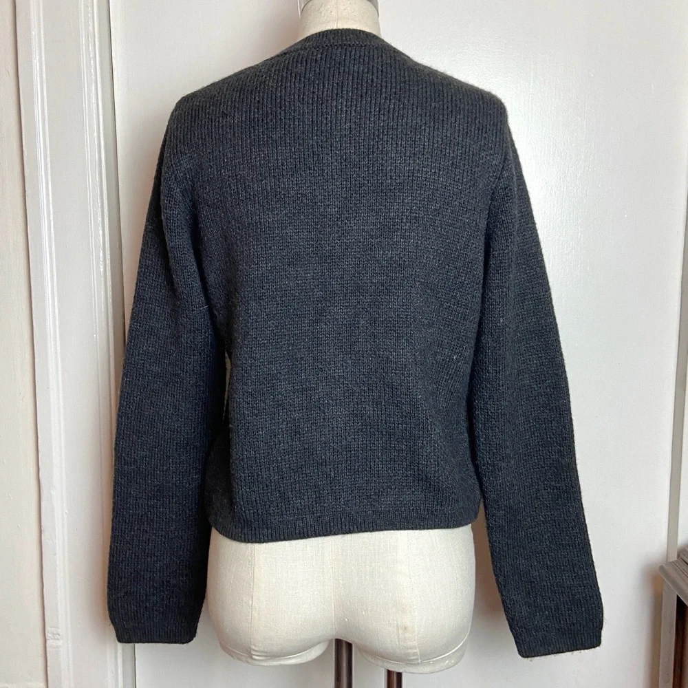 Zara Charcoal Grey Gold Button Cardigan